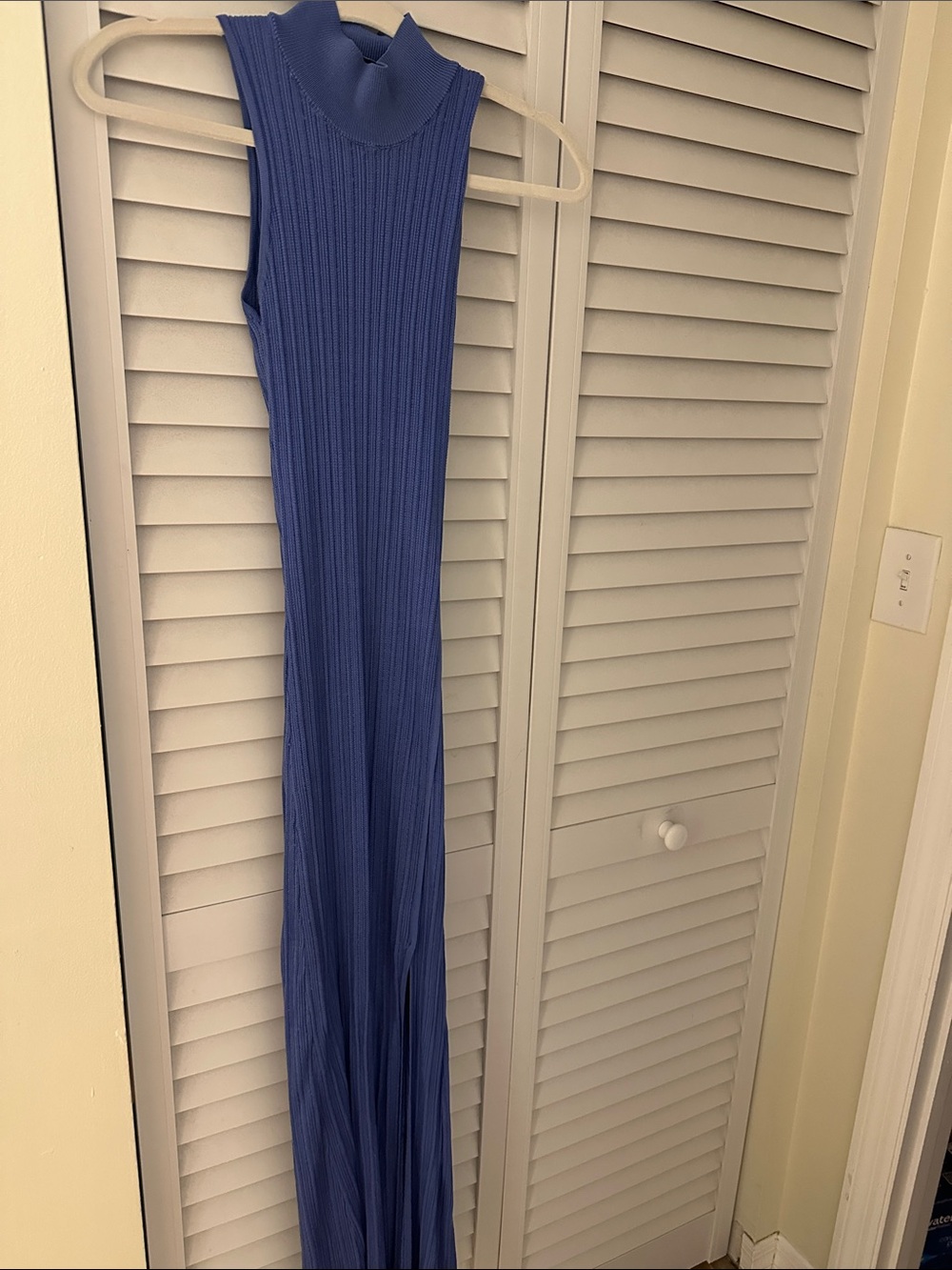 Zara Sleeveless Ribbed Maxi dress in Royal Blue